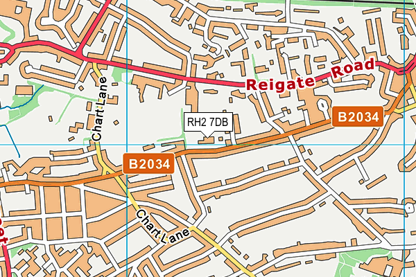 Reigate Parish Church Primary  School map (RH2 7DB) - OS VectorMap District (Ordnance Survey)