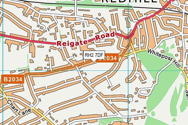 RH2 7DF map - OS VectorMap District (Ordnance Survey)