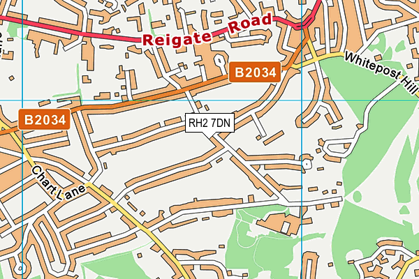 RH2 7DN map - OS VectorMap District (Ordnance Survey)