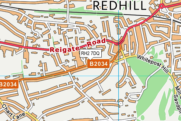 RH2 7DQ map - OS VectorMap District (Ordnance Survey)