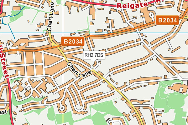 RH2 7DS map - OS VectorMap District (Ordnance Survey)