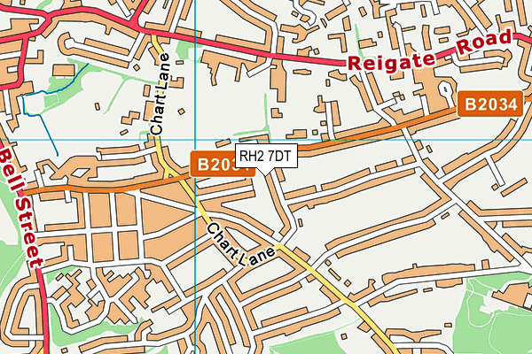 RH2 7DT map - OS VectorMap District (Ordnance Survey)