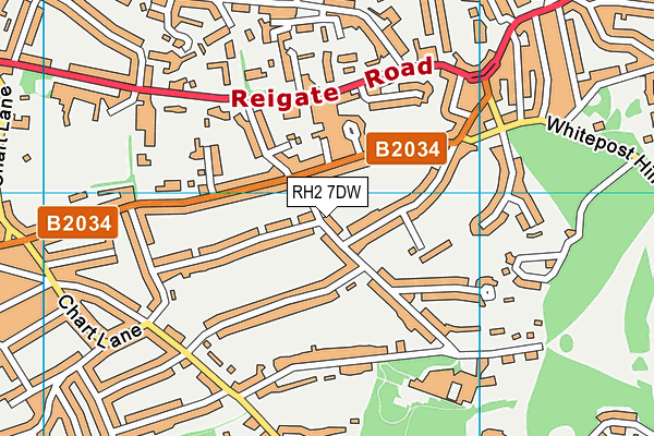 RH2 7DW map - OS VectorMap District (Ordnance Survey)