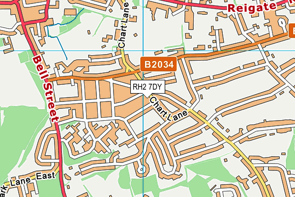 RH2 7DY map - OS VectorMap District (Ordnance Survey)