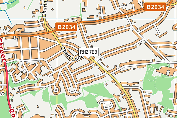 RH2 7EB map - OS VectorMap District (Ordnance Survey)