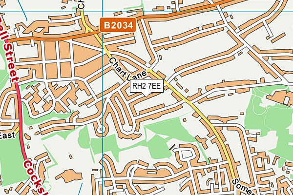 RH2 7EE map - OS VectorMap District (Ordnance Survey)