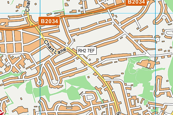 RH2 7EF map - OS VectorMap District (Ordnance Survey)