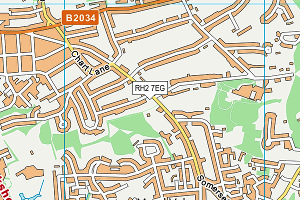RH2 7EG map - OS VectorMap District (Ordnance Survey)