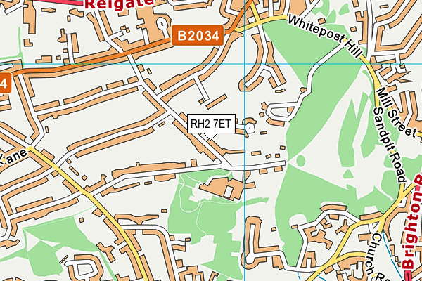 RH2 7ET map - OS VectorMap District (Ordnance Survey)