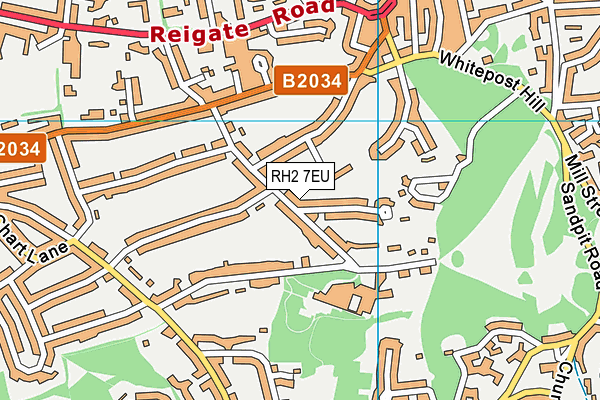 RH2 7EU map - OS VectorMap District (Ordnance Survey)