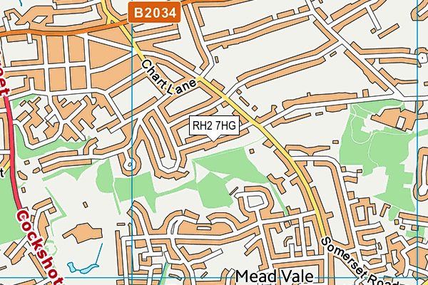 RH2 7HG map - OS VectorMap District (Ordnance Survey)