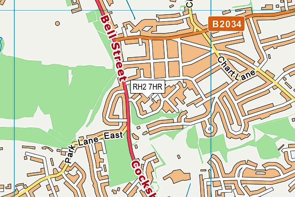 RH2 7HR map - OS VectorMap District (Ordnance Survey)