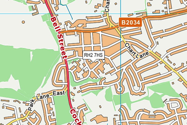 RH2 7HS map - OS VectorMap District (Ordnance Survey)