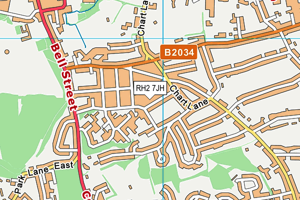 RH2 7JH map - OS VectorMap District (Ordnance Survey)