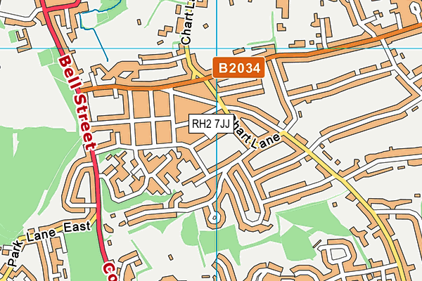 RH2 7JJ map - OS VectorMap District (Ordnance Survey)