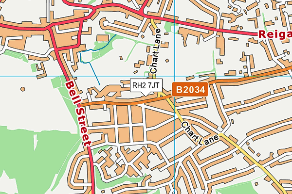 RH2 7JT map - OS VectorMap District (Ordnance Survey)