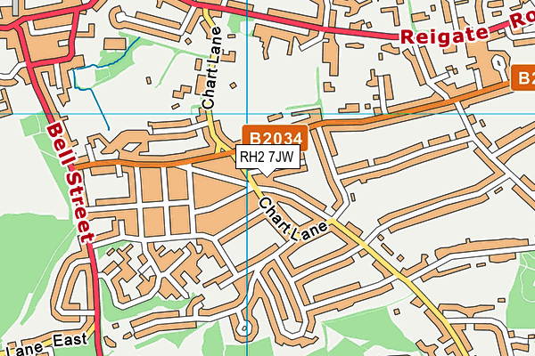 RH2 7JW map - OS VectorMap District (Ordnance Survey)