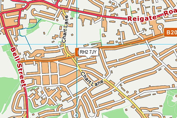 RH2 7JY map - OS VectorMap District (Ordnance Survey)