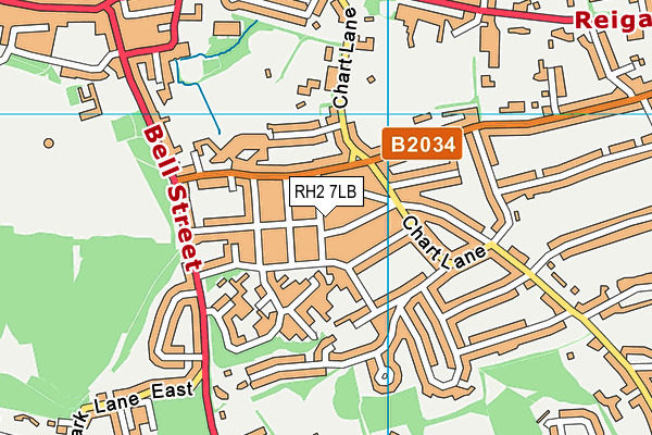 RH2 7LB map - OS VectorMap District (Ordnance Survey)