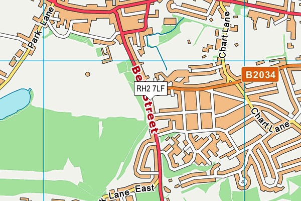 RH2 7LF map - OS VectorMap District (Ordnance Survey)
