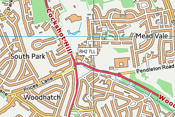 RH2 7LL map - OS VectorMap District (Ordnance Survey)