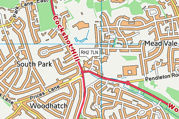 RH2 7LN map - OS VectorMap District (Ordnance Survey)