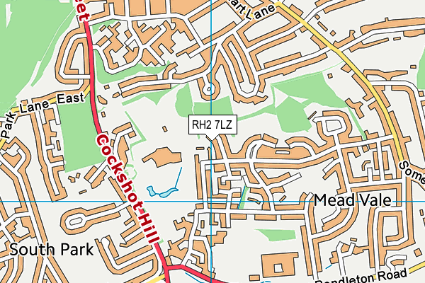 RH2 7LZ map - OS VectorMap District (Ordnance Survey)