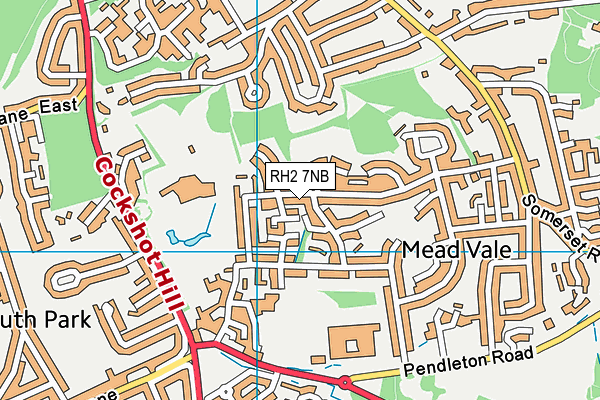 RH2 7NB map - OS VectorMap District (Ordnance Survey)