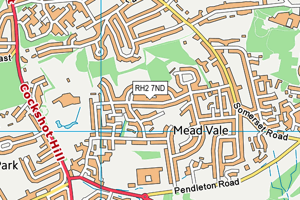 RH2 7ND map - OS VectorMap District (Ordnance Survey)