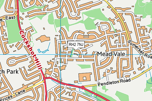 RH2 7NJ map - OS VectorMap District (Ordnance Survey)