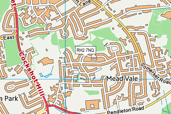 RH2 7NQ map - OS VectorMap District (Ordnance Survey)