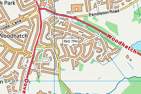 RH2 7PH map - OS VectorMap District (Ordnance Survey)