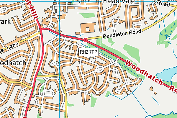 RH2 7PP map - OS VectorMap District (Ordnance Survey)