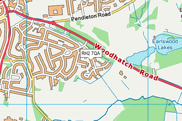 RH2 7QA map - OS VectorMap District (Ordnance Survey)