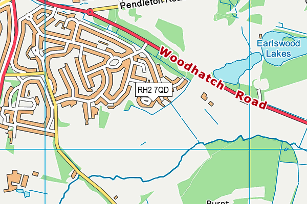 RH2 7QD map - OS VectorMap District (Ordnance Survey)
