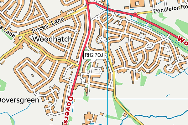 RH2 7QJ map - OS VectorMap District (Ordnance Survey)