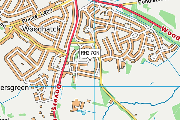 RH2 7QN map - OS VectorMap District (Ordnance Survey)