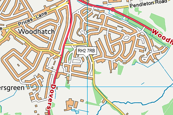 RH2 7RB map - OS VectorMap District (Ordnance Survey)