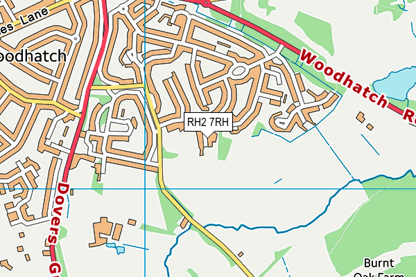 RH2 7RH map - OS VectorMap District (Ordnance Survey)