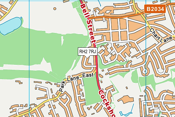 RH2 7RJ map - OS VectorMap District (Ordnance Survey)