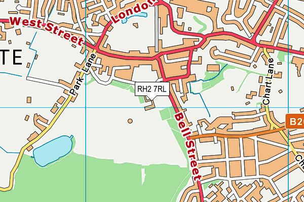 Reigate Priory Junior School map (RH2 7RL) - OS VectorMap District (Ordnance Survey)