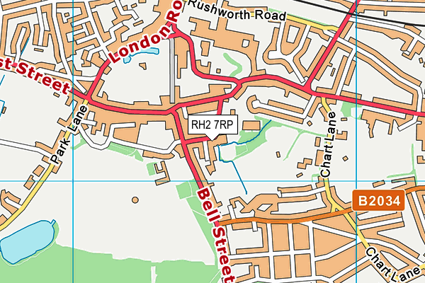 RH2 7RP map - OS VectorMap District (Ordnance Survey)