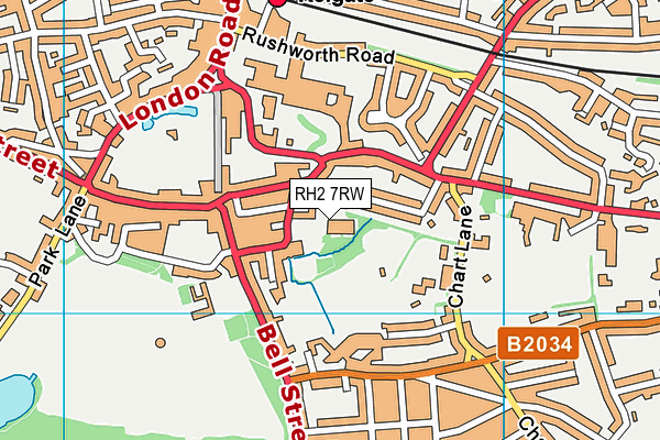 RH2 7RW map - OS VectorMap District (Ordnance Survey)