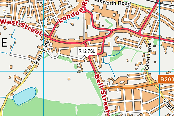 RH2 7SL map - OS VectorMap District (Ordnance Survey)