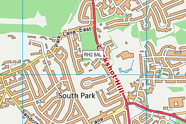 RH2 8AL map - OS VectorMap District (Ordnance Survey)