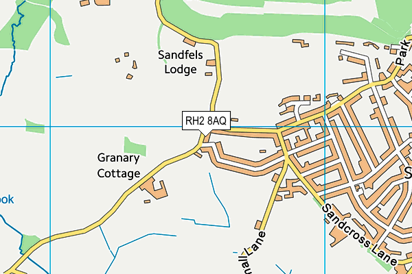 RH2 8AQ map - OS VectorMap District (Ordnance Survey)