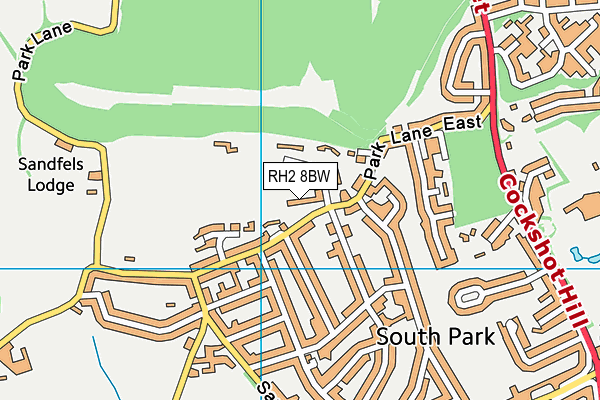 RH2 8BW map - OS VectorMap District (Ordnance Survey)