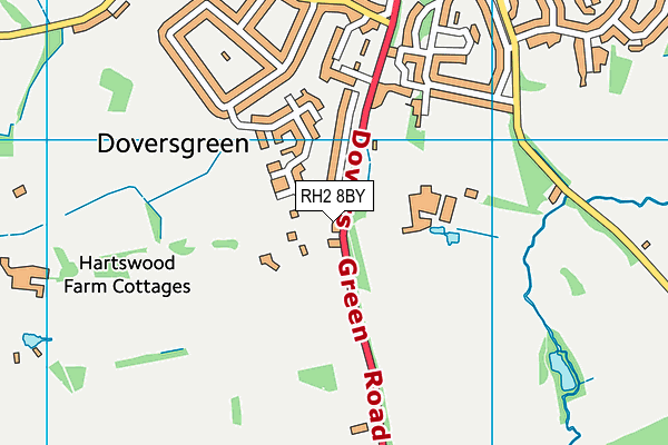 RH2 8BY map - OS VectorMap District (Ordnance Survey)