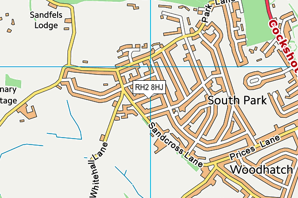 RH2 8HJ map - OS VectorMap District (Ordnance Survey)
