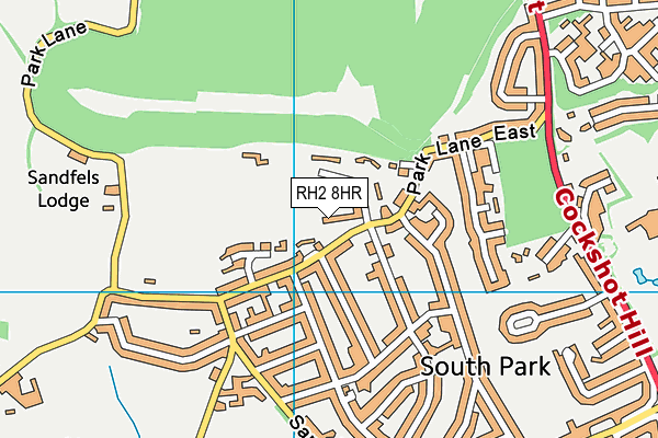 RH2 8HR map - OS VectorMap District (Ordnance Survey)